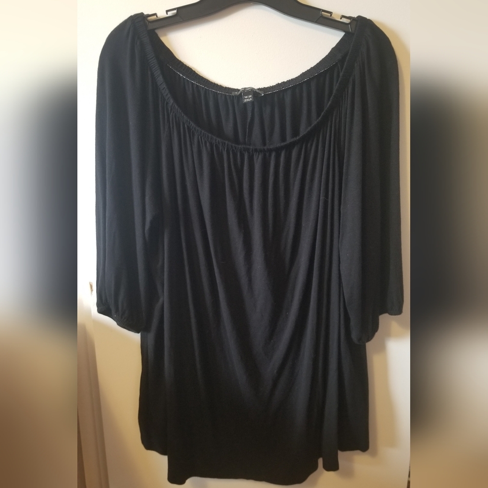 Lane Bryant Elegant Black Blouse